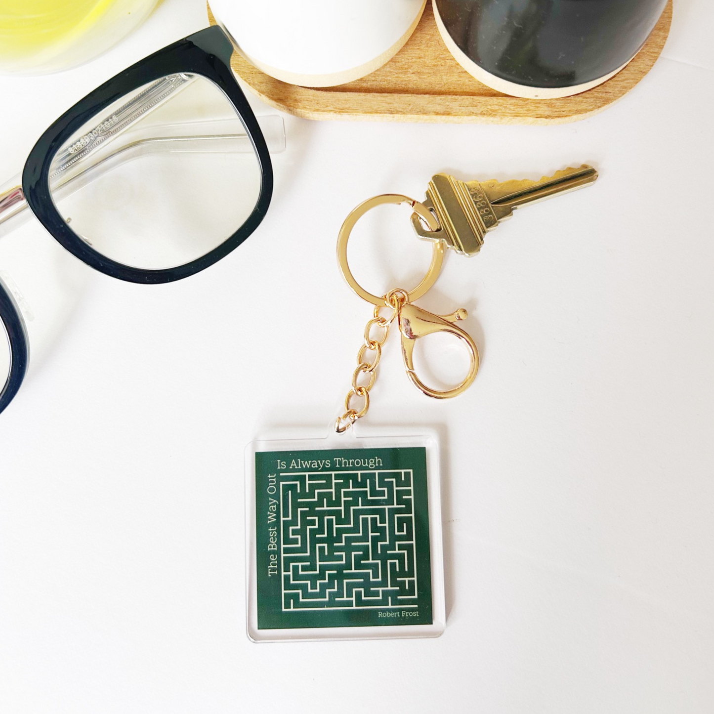 Robert Frost Poet Acrylic Keychain and Bag Charm